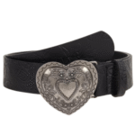 Damenwestern herzschnallengürtel mit floral geprägtem design