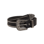 Damenwestern ledergürtel mit nieten - b-schwarz 100x3