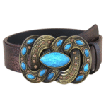 Damenwestern türkis schnallengürtel mit strassakzenten