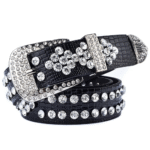 Damenwesternledergürtel mit funkelnden strassakzenten