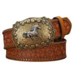 Damenwesternledergürtel mit pferdeschnalle