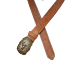 Damenwesternledergürtel mit pferdeschnalle - braun