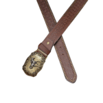 Damenwesternledergürtel mit pferdeschnalle - Dunkelbraun