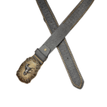 Damenwesternledergürtel mit pferdeschnalle - grau