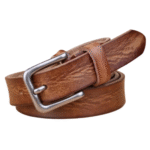 Dünner western ledergürtel mit vintage nadelschnalle