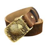 Echtes leder westerngürtel mit messing chief schnalle