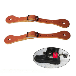 Edelstahl western cowboy sporen mit messing spornrad - 1 paar rot