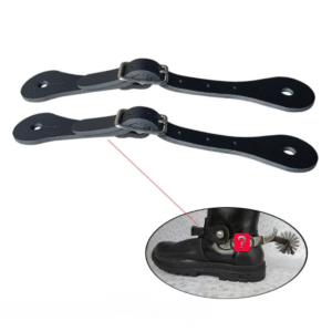 Edelstahl western cowboy sporen mit messing spornrad - 1 paar schwarz