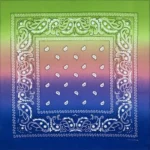 Farbverlauf cowboy bandana mit cashew paisley muster - farbverlauf pink grün Farbverlauf cowboy bandana mit cashew paisley muster - farbverlauf pink grün