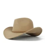 Filz cowboyhut mit geflochtenem band - khaki