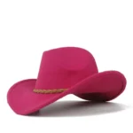 Filz cowboyhut mit geflochtenem band - pink
