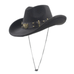 Filz cowboyhut mit kugelakzent und verstellbarem kinnriemen