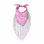 Fransen-cowboy-bandana mit paisley-muster - pink Fransen-cowboy-bandana mit paisley-muster - pink