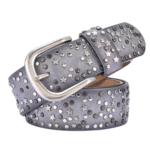 Frauen pu leder western gürtel mit sternnieten und metallschnalle