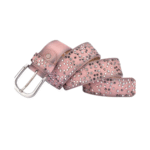 Rosa frauen pu leder western gürtel mit sternnieten und metallschnalle - 100cm