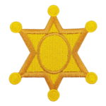 Gelbes sheriffabzeichen cowboy bestickter patch