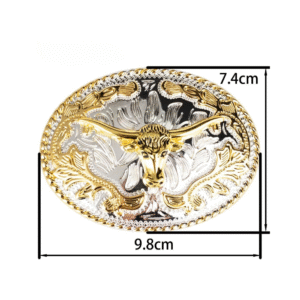 Gold und silber western gürtel schnalle für herren - kuhkopf