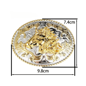 Gold und silber western gürtel schnalle für herren - pferdekopf