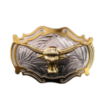 Goldene longhorn western gürtelschnalle für cowboystil Goldene longhorn western gürtelschnalle für cowboystil