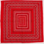 Großes rotes geometrisches cowboy-baumwollbandana