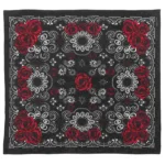Herren baumwoll cowboy bandana mit roter rose