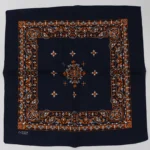 Herren dunkelblaue paisley baumwoll cowboy bandana - dunkelblau 1