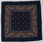 Herren dunkelblaue paisley baumwoll cowboy bandana - dunkelblau 2