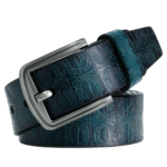 Herren geprägtes leder westerngürtel mit metallschnalle
