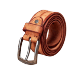 Herren lässiger western kuhleder gürtel mit metallschnalle - rotbraun