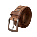 Herren lässiger western kuhleder gürtel mit metallschnalle - braun