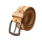 Herren lässiger western kuhleder gürtel mit metallschnalle - camel