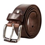 Herren original kuhleder gürtel mit legierungsschnalle - kaffee