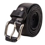 Herren original kuhleder gürtel mit legierungsschnalle - schwarz