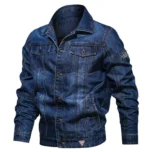 Herren-slim-fit-western-denim-jacke - hellblau