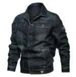 Herren-slim-fit-western-denim-jacke - navy blau Herren-slim-fit-western-denim-jacke - navy blau