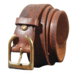 Herren vintage western kuhledergürtel mit messingschnalle