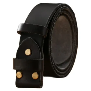 Herren vollnarbenleder gürtelriemen ohne schnalle - schwarz ohne schnalle