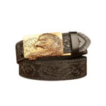 Herren western adler schnalle ledergürtel - gold schnalle schwarz