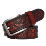Herren western blumig gravierter ledergürtel