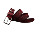 Herren western blumig gravierter ledergürtel - dunkelrot