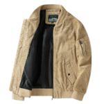 Herren western kord bomberjacke mit umgeklapptem kragen - khaki