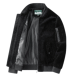 Herren western cord bomberjacke mit umgeklapptem kragen - schwarz