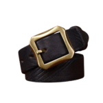 Herren western gürtel mit stift-schnalle aus echtem leder - schwarz