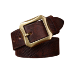 Herren western gürtel mit stift-schnalle aus echtem leder - kaffee