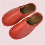 Herren western kuhleder plüschhausschuhe - rot