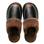 Herren western leder plüsch hausschuhe