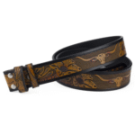 Herren western longhorn blumig gravierter leder gürtel riemen