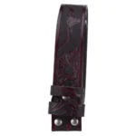 Herren western longhorn blumig gravierter leder gürtel riemen - dunkelbraun