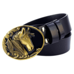Herren western pferdekopfschnalle ledergürtel