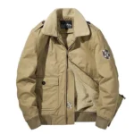 Herren western winter baumwolljacke mit sherpa-futter und warmem kragen - khaki